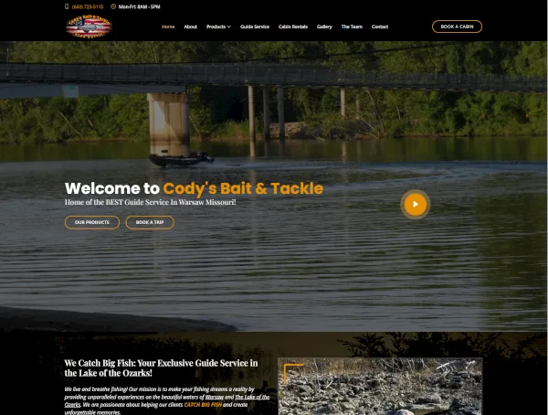 Cody's Bait and Tackle Website Project Image