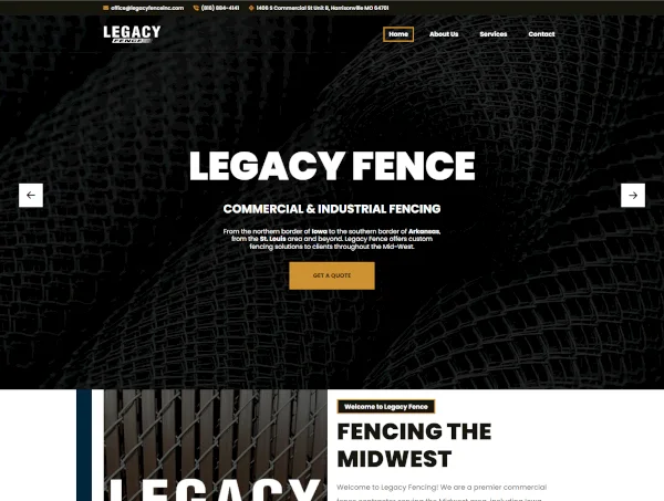 Legacy Fence Website Project Image