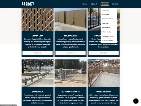 Legacy Fence Website Project Image