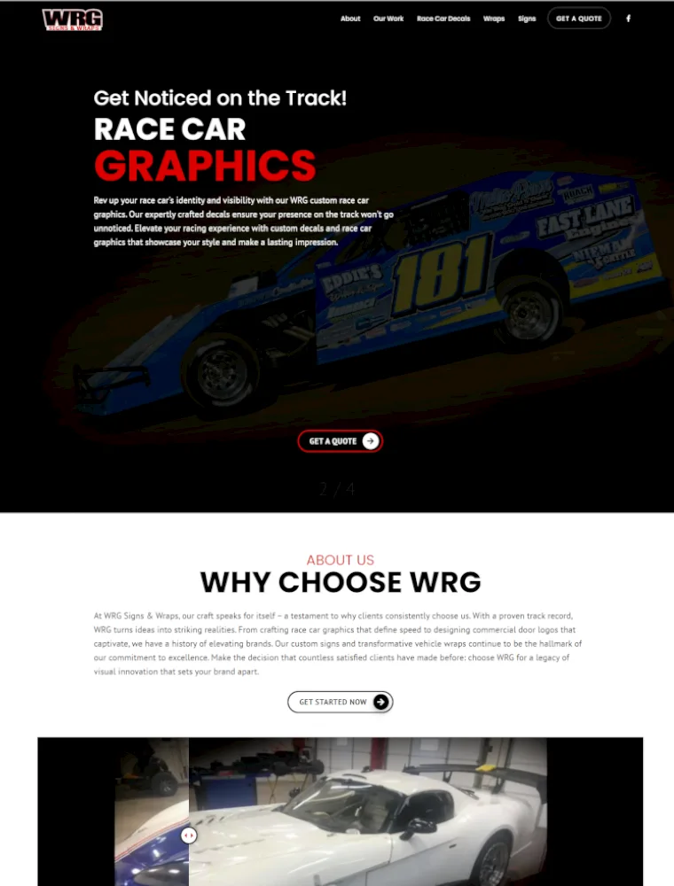 iDigitalCreative preview of WRG Signs and wraps' Website Design Project.