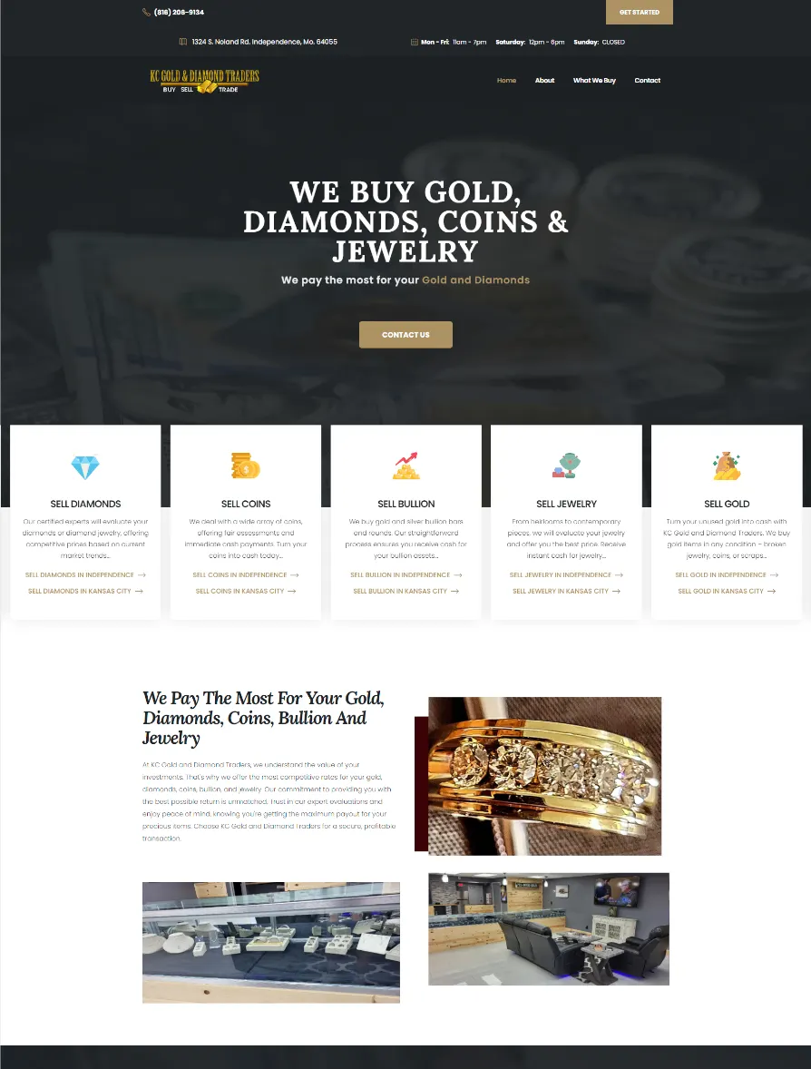 KC Gold and Diamond Traders Website Project Image