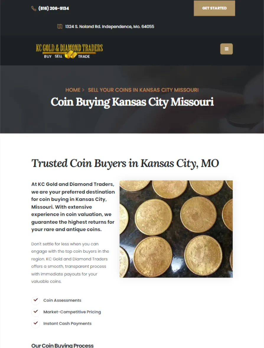 KC Gold and Diamond Traders Website Project Image